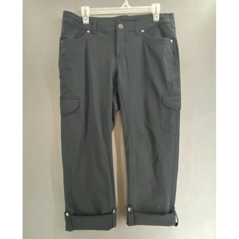 KUHL Womens 12 Cargo Pants Regular Gray‎ Outdoor Hiking Travel adjustable